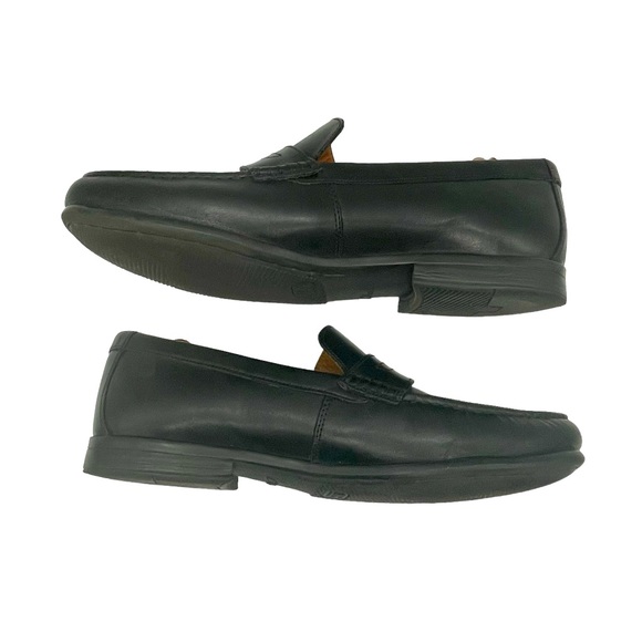 Clarks Collection ExtraLight Black Men's Penny‎ Loafers Leather Slip On Comfort - Picture 3 of 13